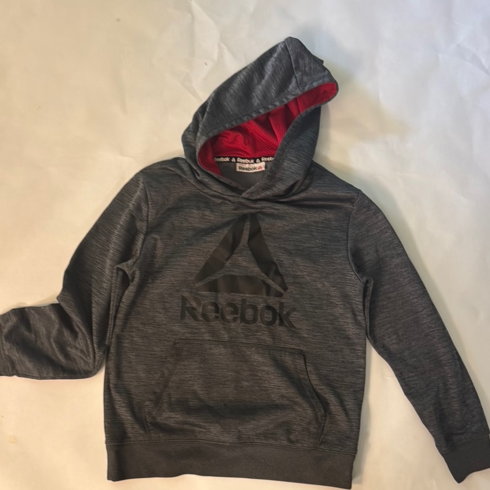 Reebok Charcoal Hoodie with Crimson Interior
